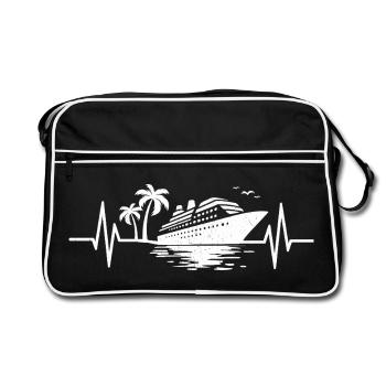 Bateau de croisière de battement de coeur Croiseur - Sac Retro - noir/blanc - Devant