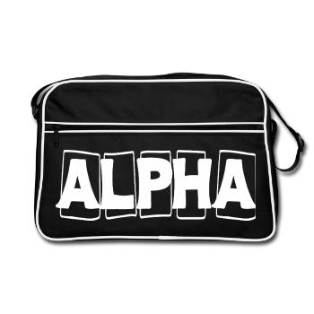Alpha Bold Wordmark - Retro Bag - black/white - Front
