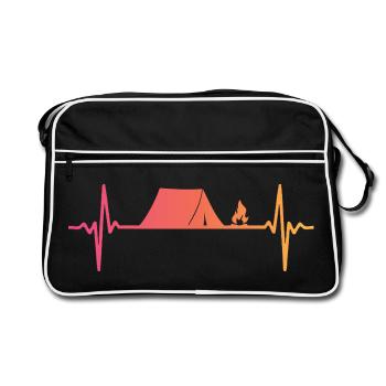 camping tente Sunset battement de coeur tente - Sac Retro - noir/blanc - Devant