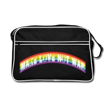 Faire l’amour n’était pas | Drapeau arc-en-ciel - Sac Retro - noir/blanc - Devant