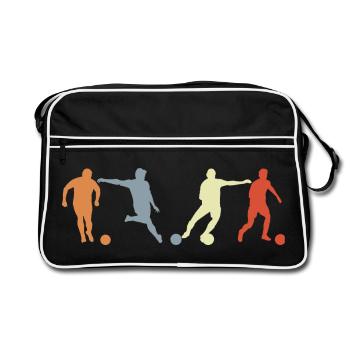 Soccer Player Drawing - Retro Bag - black/white - Front