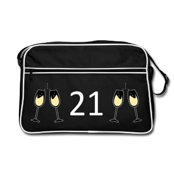 21st Birthday 21 Years Anniversary 21 Years Number 21 - Retro Bag - black/white - Front