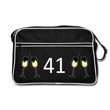 41st Birthday 41 Years Anniversary 41 Years Number 41 - Retro Bag - black/white - Front