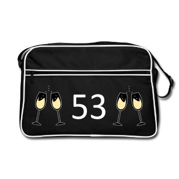 53e anniversaire 53 ans anniversaire 53 numéro 53 - Sac Retro - noir/blanc - Devant
