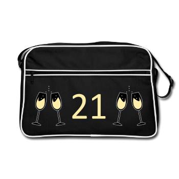 21st Birthday 21 Years Anniversary 21 Years Number 21 - Retro Bag - black/white - Front
