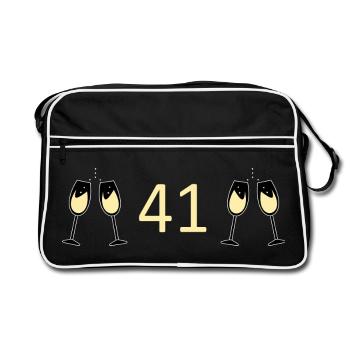 41st Birthday 41 Years Anniversary 41 Years Number 41 - Retro Bag - black/white - Front