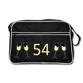 54e anniversaire 54 ans 54 numéro 54 - Sac Retro - noir/blanc - Devant