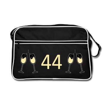 44th Birthday 44 Years Anniversary 44 Years Number 44 - Retro Bag - black/white - Front