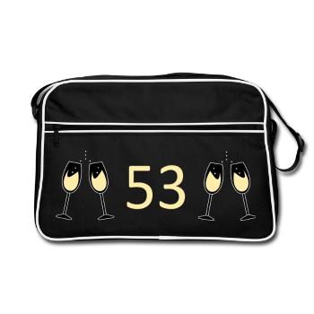 53e anniversaire 53 ans anniversaire 53 numéro 53 - Sac Retro - noir/blanc - Devant