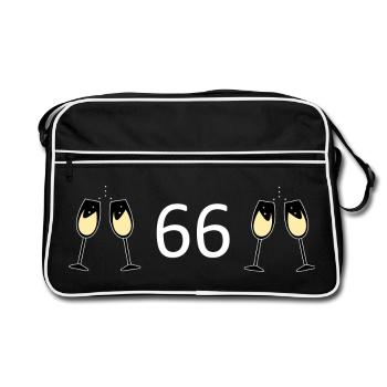 66th Birthday 66 Years Jubilee 66 Number 66 - Retro Bag - black/white - Front