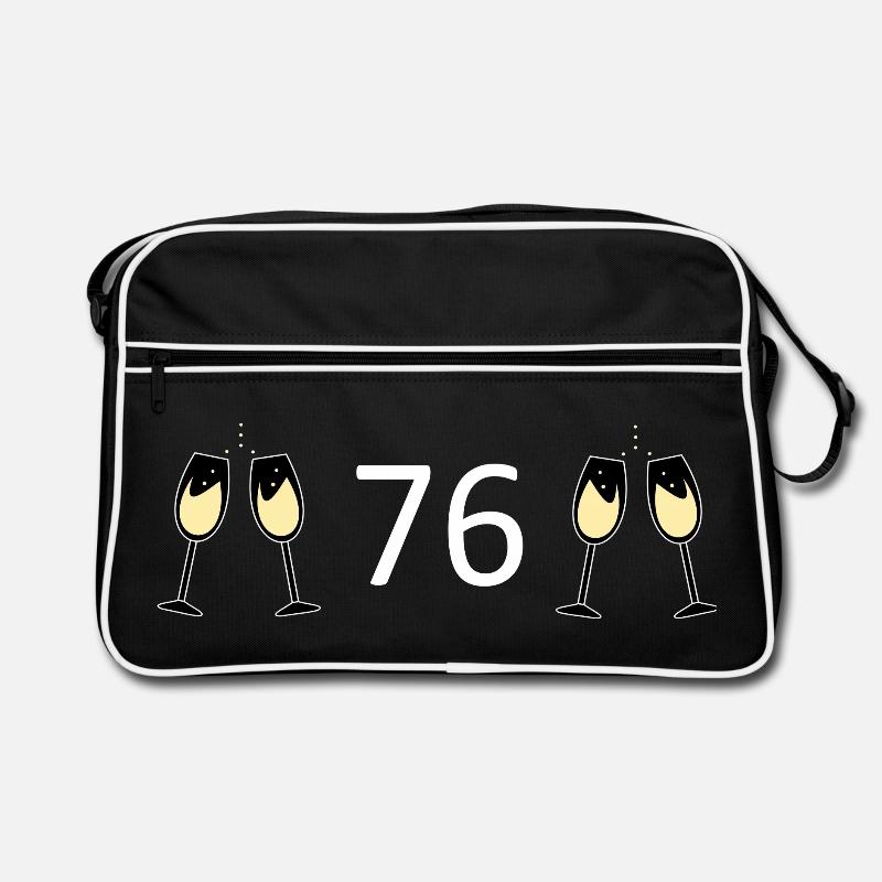 76e anniversaire 76 ans 76 Numéro 76 Blanc Sac Retro