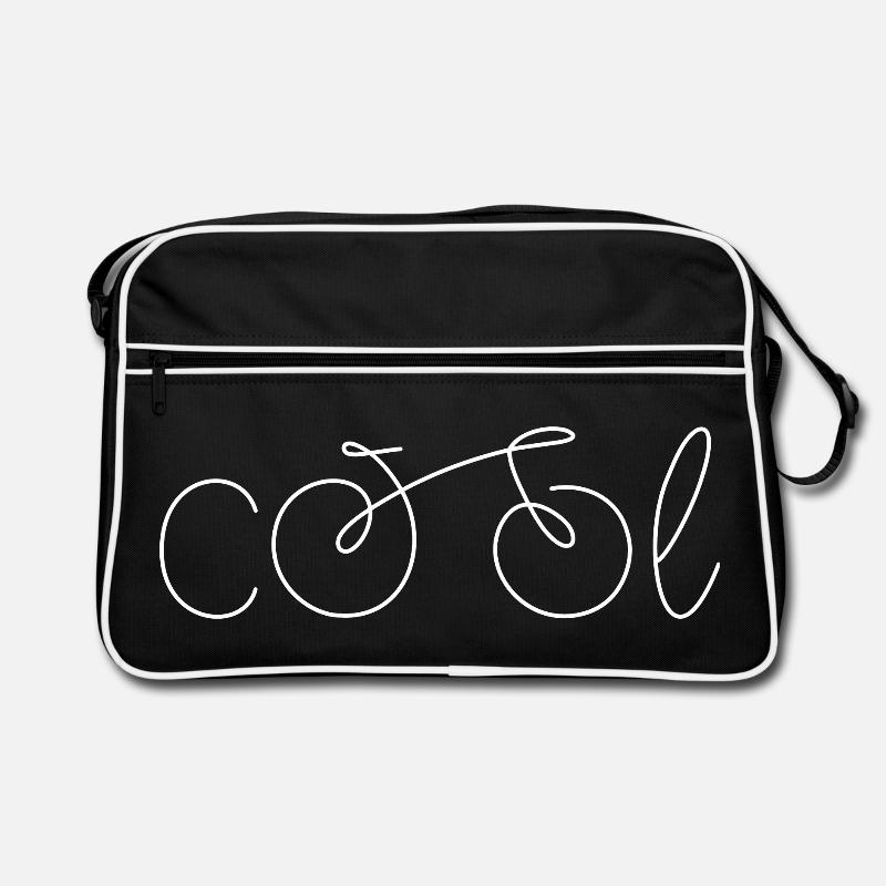 Fahrrad cool - Retro Tasche - Schwarz/Weiß