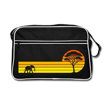African sunset - Retro Bag - black/white - Front