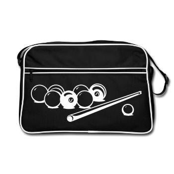 Billiard Balls Drawing - Retro Bag - black/white - Front