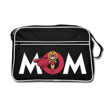 Superhero Mom Empowerment Design - Retro Bag - black/white - Front