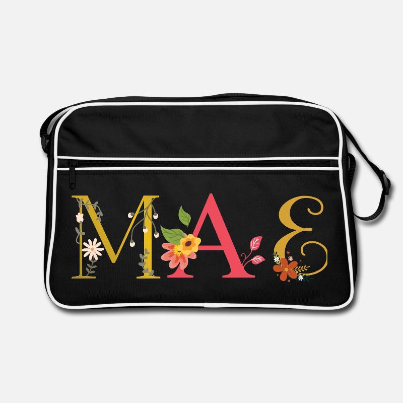 Nom MAE Décoré de Fleurs Sac Retro