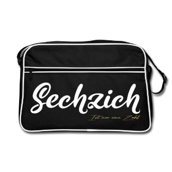 Sechzich is just a number - Retro Bag - black/white - Front