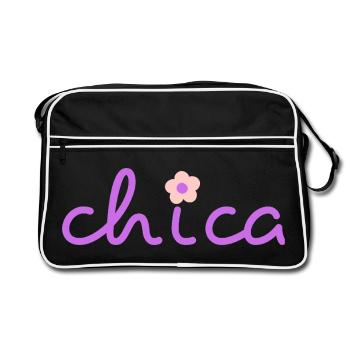 Chica flower - Retro Bag - black/white - Front