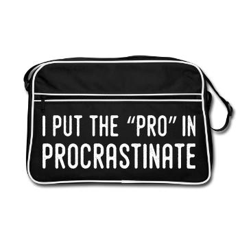 Je Mets Le Pro Dans Procrastination - Sac Retro - noir/blanc - Devant