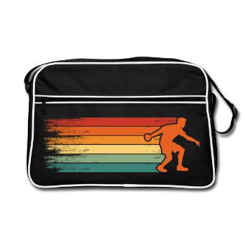 Boule rétro Pétanque Boule Joueur de Boule - Sac Retro - noir/blanc - Devant
