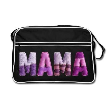 Mom Patchwork Vintage Family Love - Retro Bag - black/white - Front