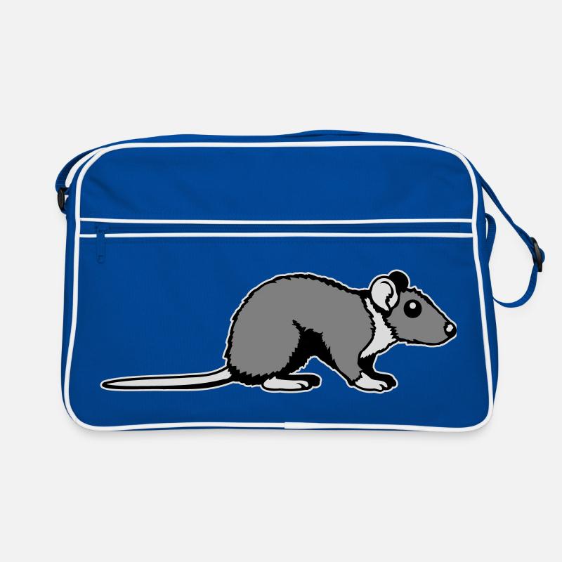 Ratte Seitenprofil Süß Lustig Nagetier Tier Comic Retro Tasche