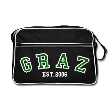 Graz fondée en 2006 - Sac Retro - noir/blanc - Devant