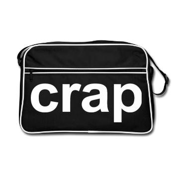 Crap Funny Relatable Sarcastic Minimalist Gift - Retro Bag - black/white - Front