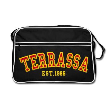 Terrassa, gegründet 1986 - Retro Tasche - Schwarz/Weiß - Vorne