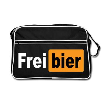 FREIBIER - Retro Tasche - Schwarz/Weiß - Vorne