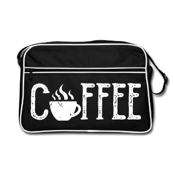 Coffee Cafe Coffee Love Gastro Bar Bistro Symbol - Retro Bag - black/white - Front