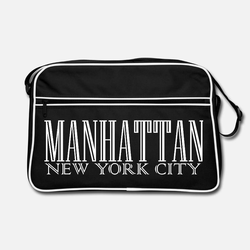 Impression de silhouette Manhattan Skyline - Sac Retro - noir/blanc
