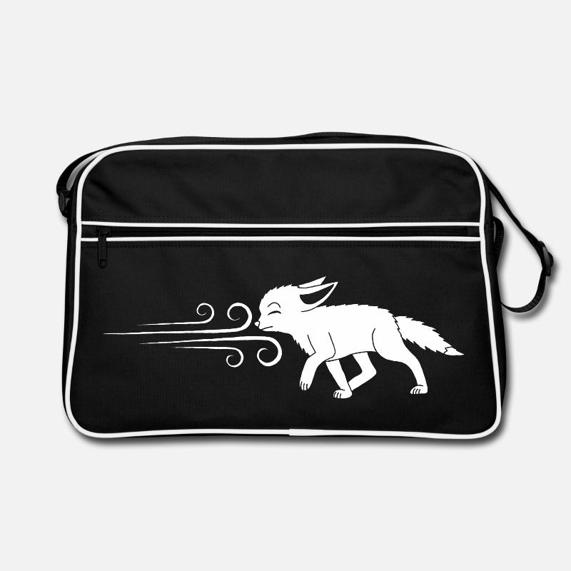 Der weiße Fuchs und der Wind Retro Tasche