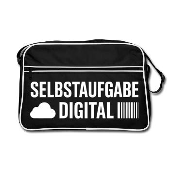 DIGITAL SELF-ABANDONMENT – PORTABLE CONTRADICTION - Retro Bag - black/white - Front