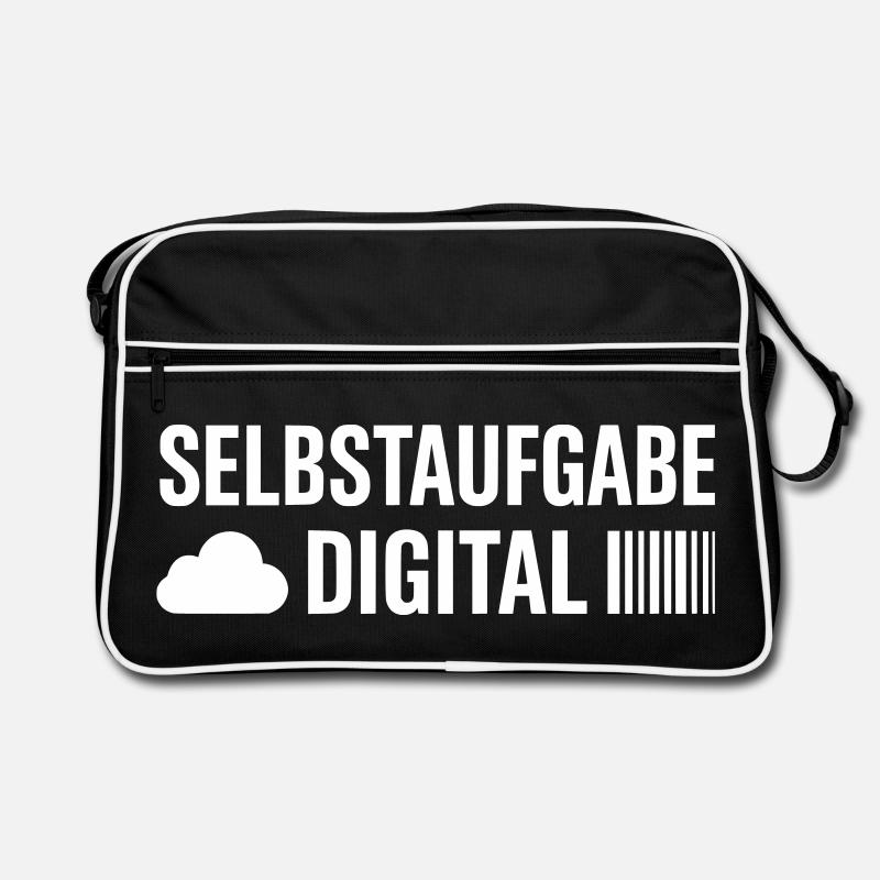DIGITAL SELF-ABANDONMENT – PORTABLE CONTRADICTION - Retro Bag - black/white