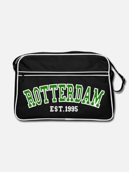 Rotterdam Est.1995 - Retro Tasche - Schwarz/Weiß
