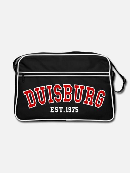 Duisburg Est. 1975 - Retro Tasche - Schwarz/Weiß