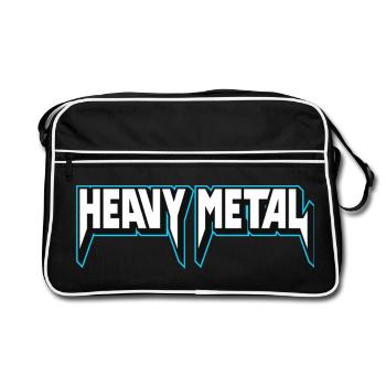 Logo 3D Heavy Metal Contour Neon - Sac Retro - noir/blanc - Devant