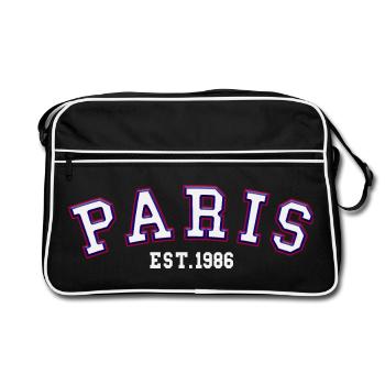 Paris gegründet 1986 - Retro Tasche - Schwarz/Weiß - Vorne