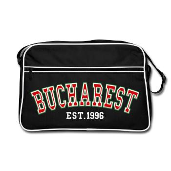 Bukarest, gegründet 1996 - Retro Tasche - Schwarz/Weiß - Vorne