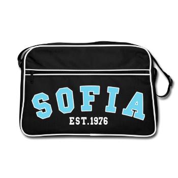 Sofia gegründet 1976 - Retro Tasche - Schwarz/Weiß - Vorne