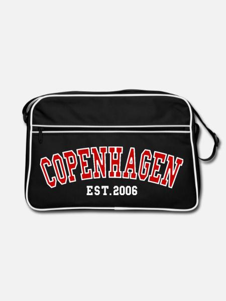 Kopenhagen Est. 2006 - Retro Tasche - Schwarz/Weiß