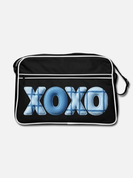 Look patchwork XOXO avec look tissu - Sac Retro - noir/blanc - Devant