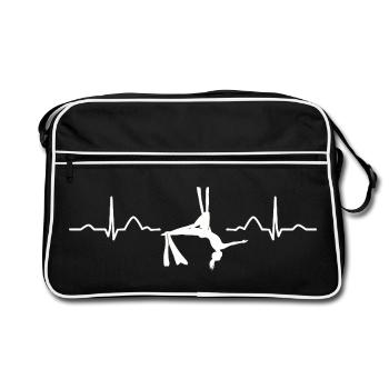 Vertikaltuch Heartbeat Luftakrobatik Aerial Silk - Retro Tasche - Schwarz/Weiß - Vorne