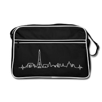 Heartbeat Paris Capital Monument Silhouette - Retro Bag - black/white - Front