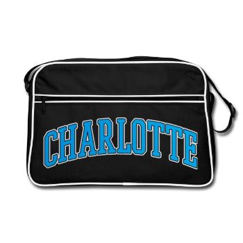 Charlotte Curved Varsity Arc - Retro Bag - black/white - Front