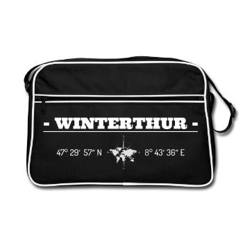 Coordonnées Winterthur Suisse - Sac Retro - noir/blanc - Devant