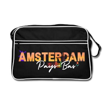 Amsterdam Party Bar - Retro Bag - black/white - Front