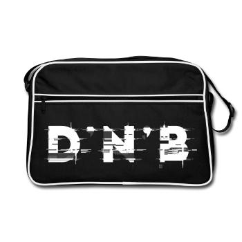 DnB design glitch, pour DJ EDM Techno House - Sac Retro - noir/blanc - Devant