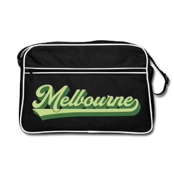 Retro Melbourne Australia lettering - Retro Bag - black/white - Front